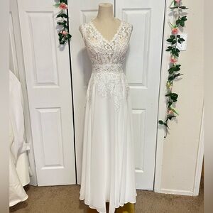 Elegant White Lace Dress wedding dress